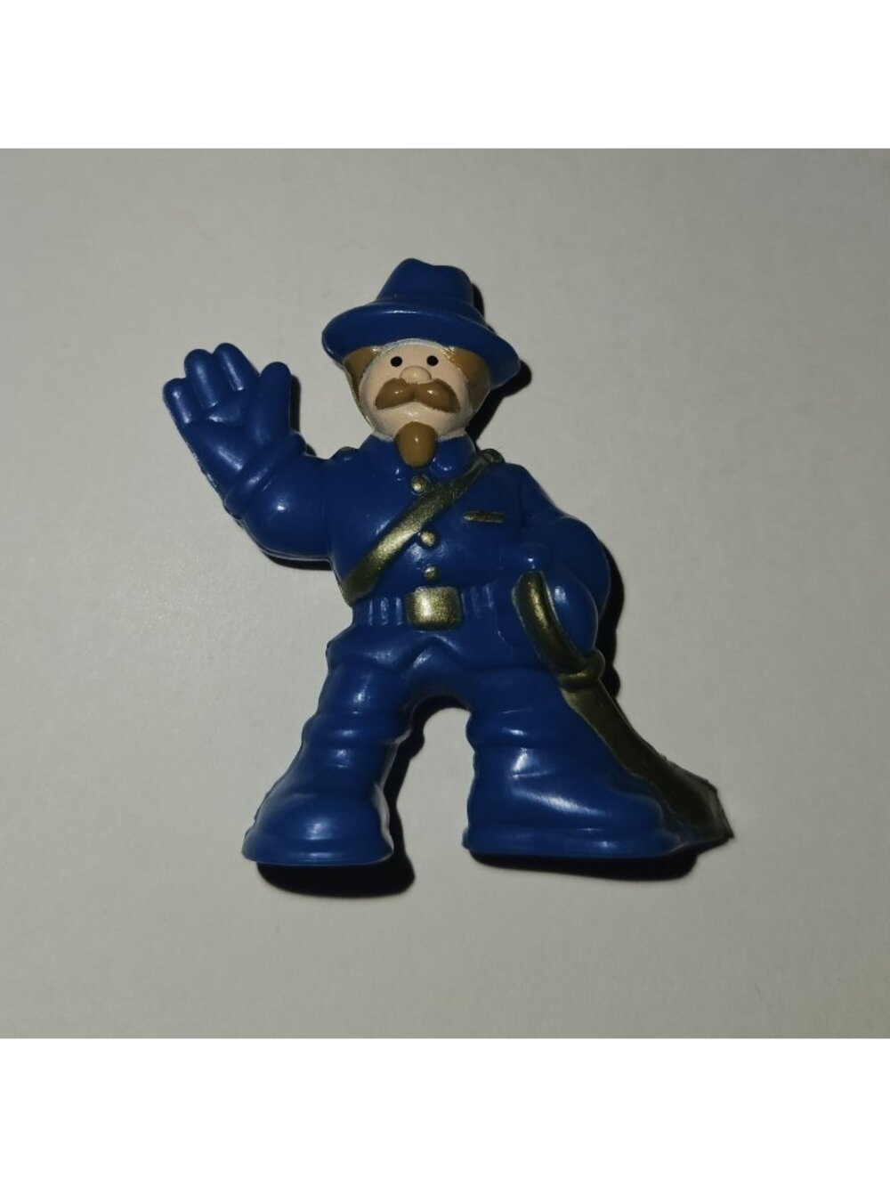 VTG Lincoln Logs Blue Soldier 2" Figure Toy Wild West Frontier Marshal Stone